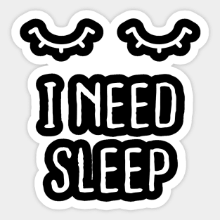 Sleep Cute Tired Lashes Eyes Lady Pyjama Sleepy Funny Sticker